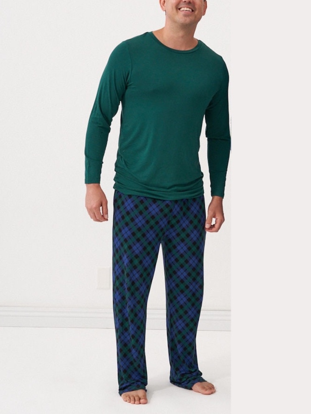 Little Sleepies Men's Emerald Christmas Lounge Set Bamboo Pajamas L